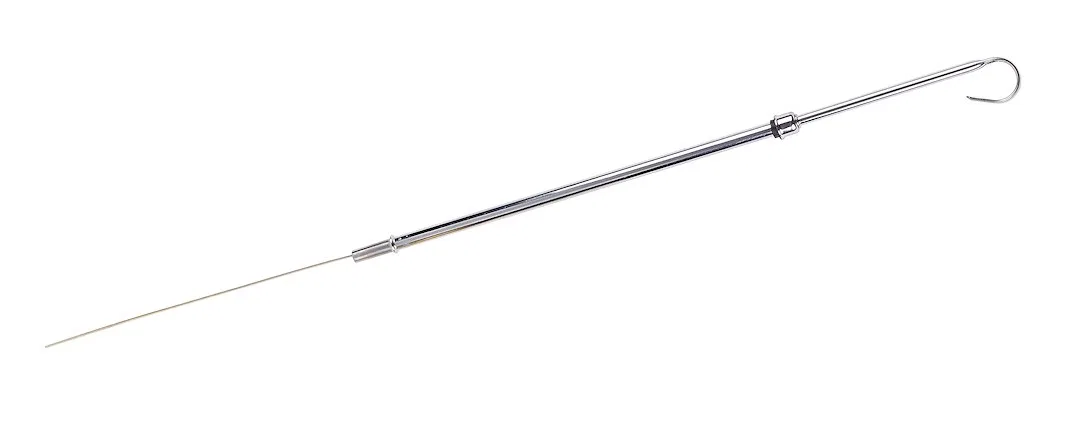 6923 – MR GASKET Oil Dipstick, Push In With Chrome Tube